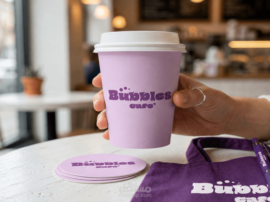 هوية بصرية : `Bubbles cafe
