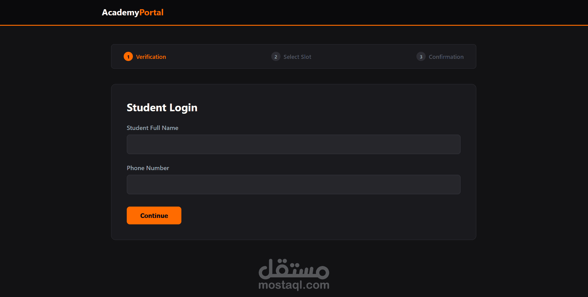 بوابة أكاديمية تفاعلية لحجز مواعيد الحصص والدروس (Academy Portal) باستخدام JavaScript & Flask