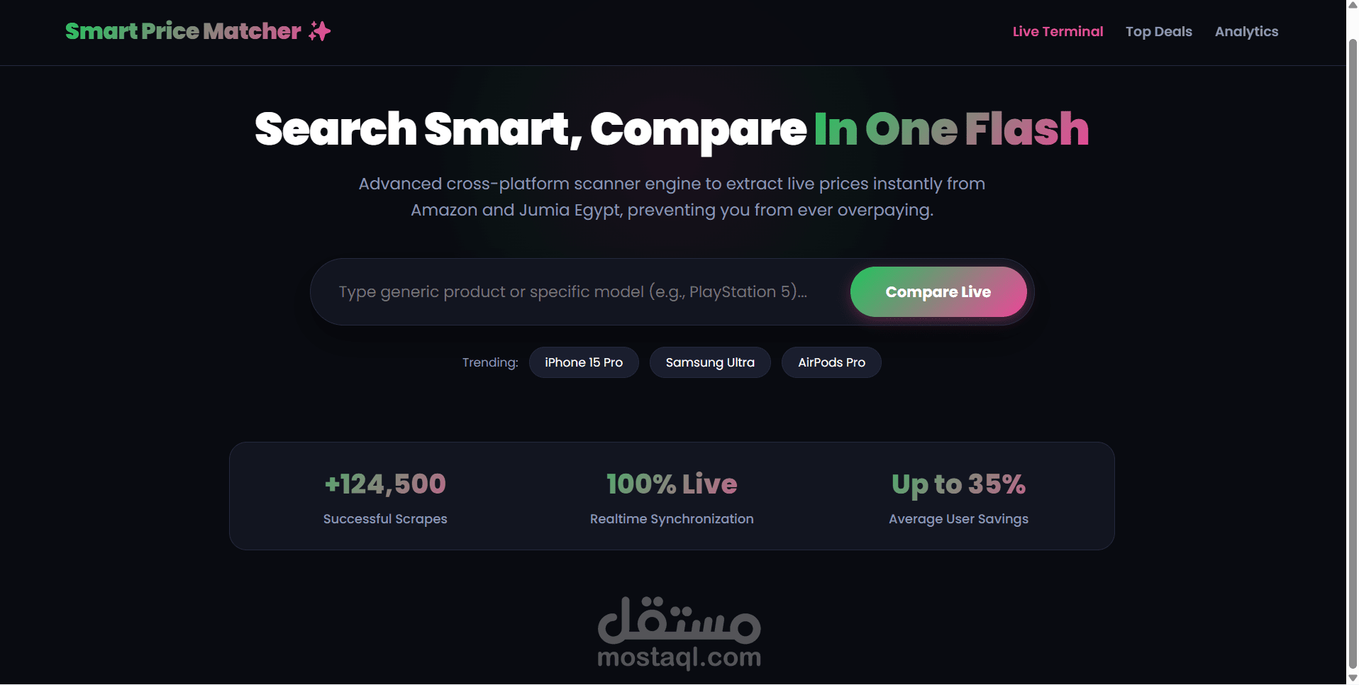 موقع ل مقارنه الاسعار بين الافضل عبر موقعين جوميا و امازون
