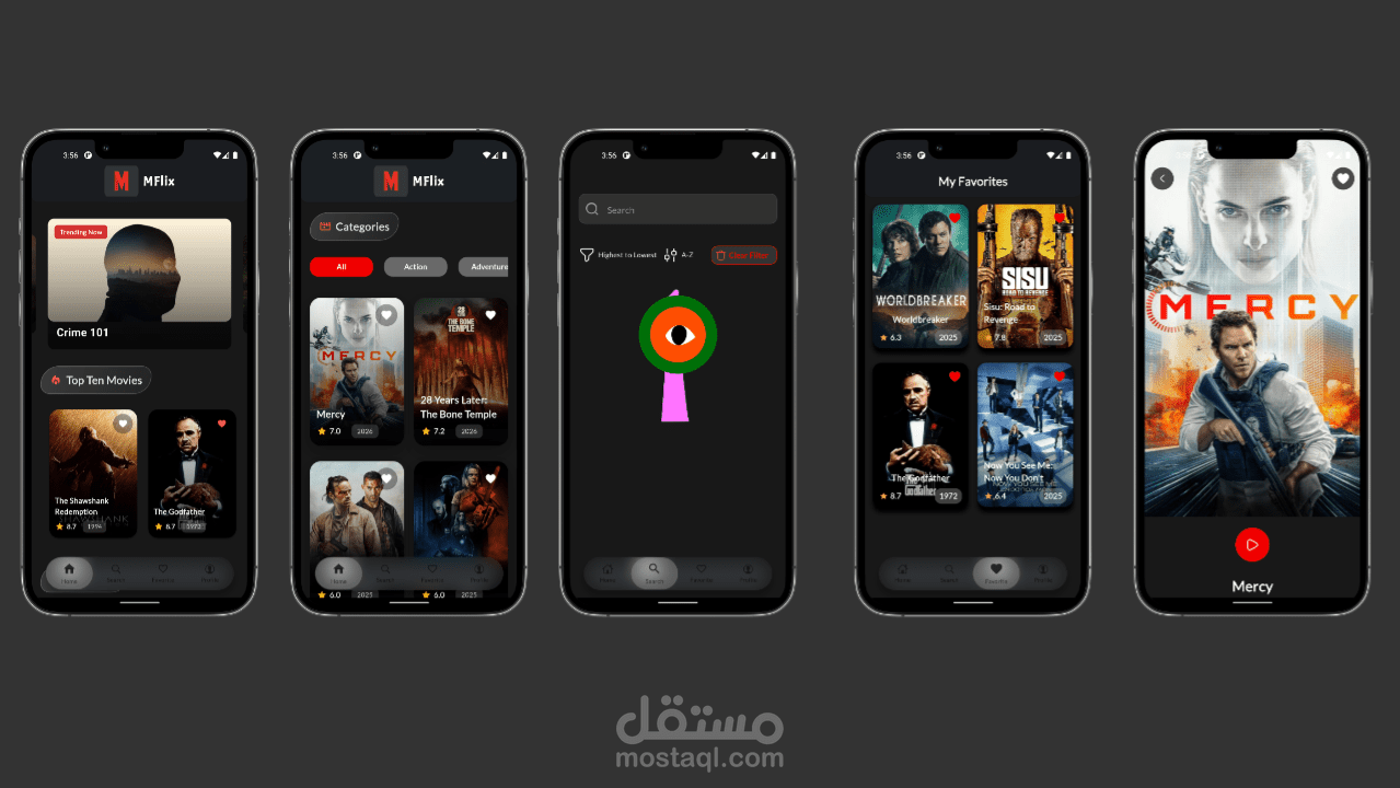 تطبيق أفلام متكامل باستخدام Flutter