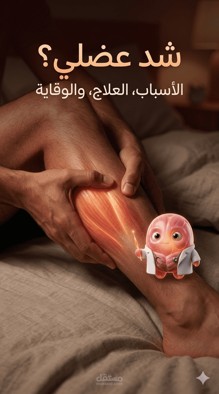 فيديو تثقيفي طبي عن لماذا يحدث الشدّ العضلي فجأة؟ بأسلوب الذكاء الاصطناعي