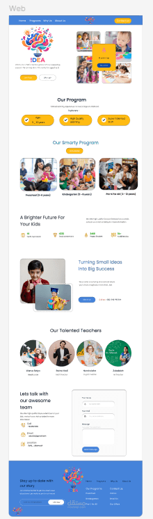 تصميم Landing page لمركز أطفال تعليمي .