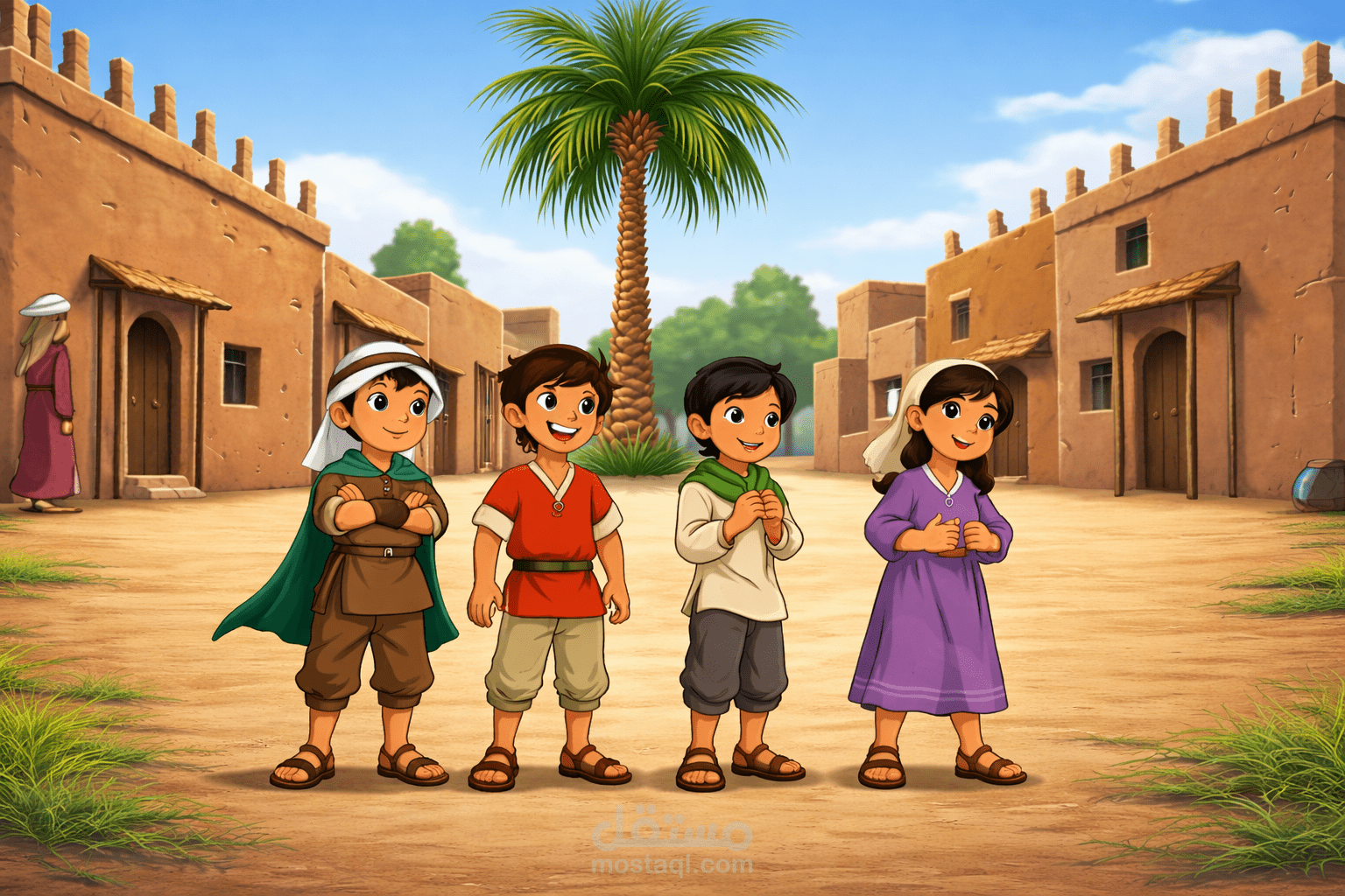 لعب الأطفال في ساحىة الحي القديم