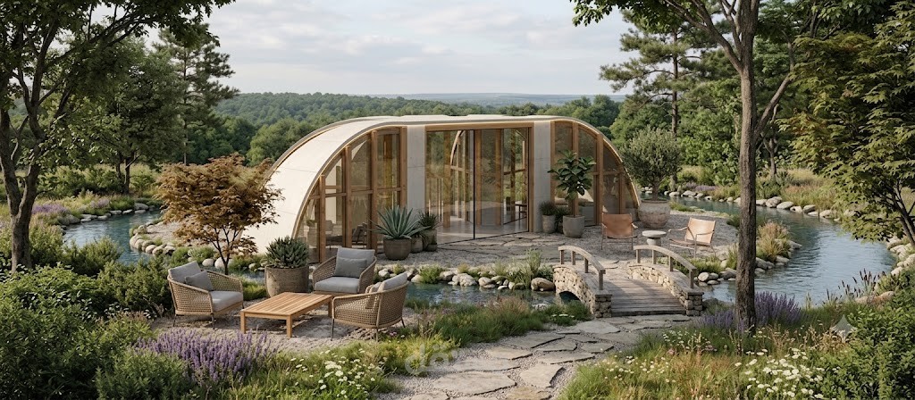 تصميم معماري مستدام ورندر واقعي لمختبر بيئي 3D | Eco-Friendly Green Lab