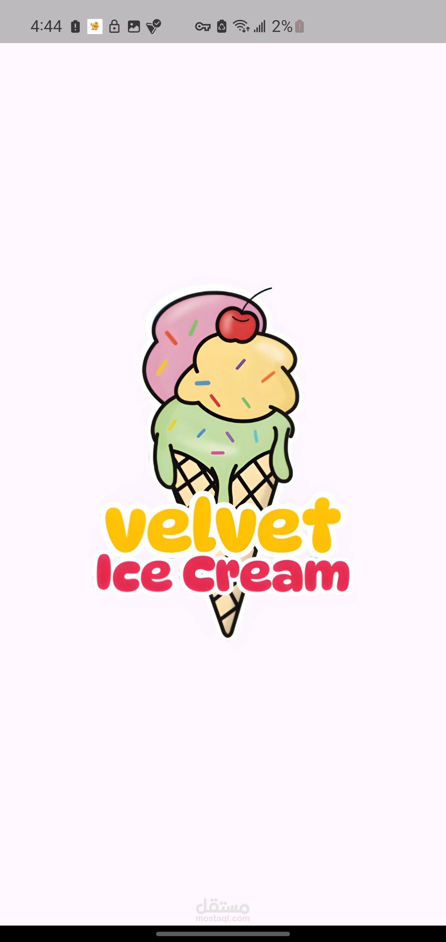 تطوير وتصميم تطبيق Velvet Ice Cream للهواتف الذكية باستخدام فلاتر