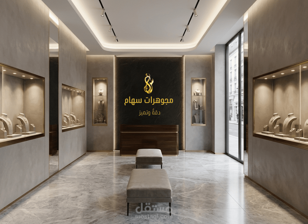 هوية بصرية متكاملة لمتجر مجوهرات "سهام"