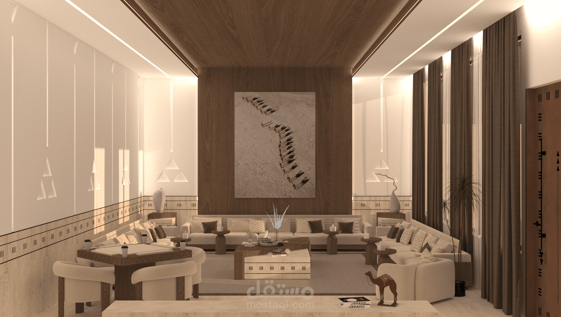 تصميم مجلس بطراز نجدي حديث