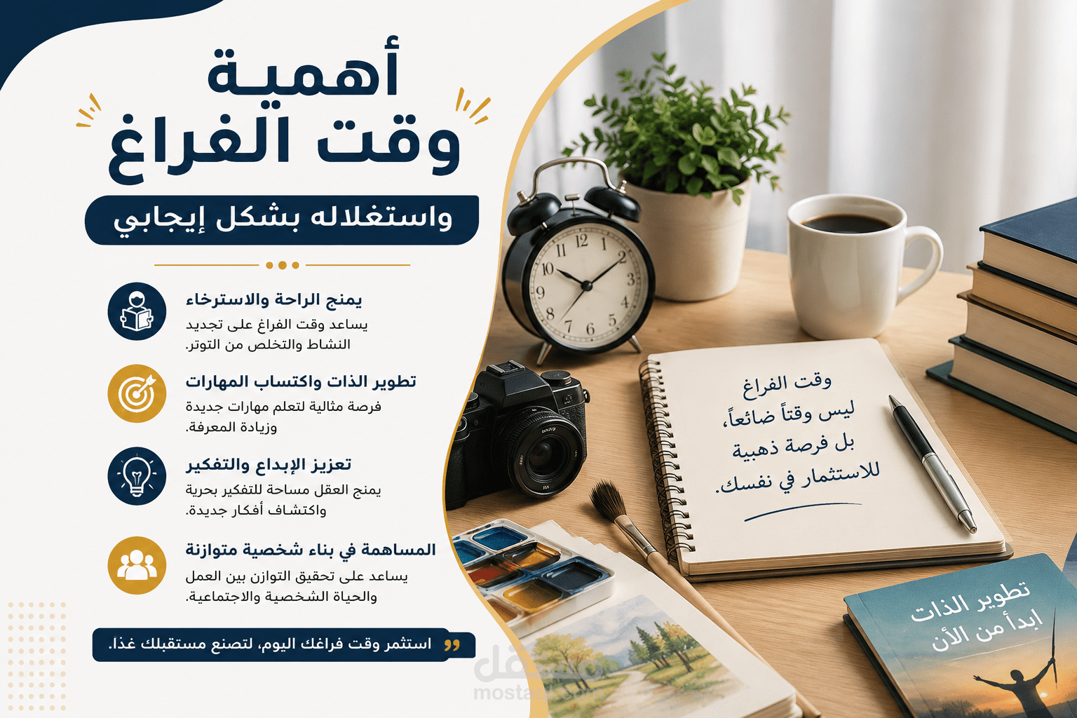 أهمية استثمار وقت الفراغ بطريقة مفيدة
