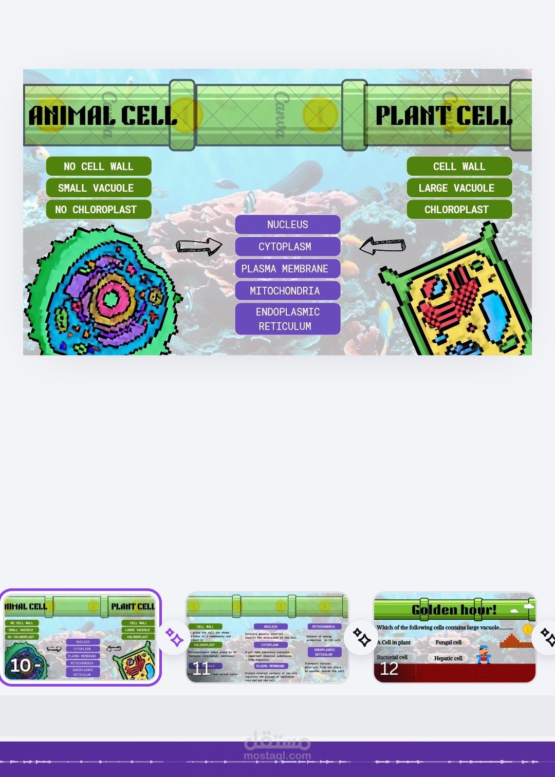 Game presentation about science