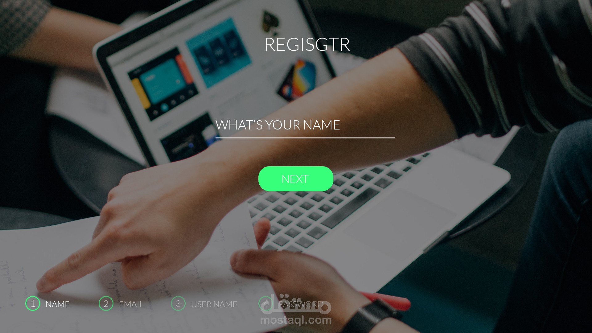 Register page (UI/UX and programming