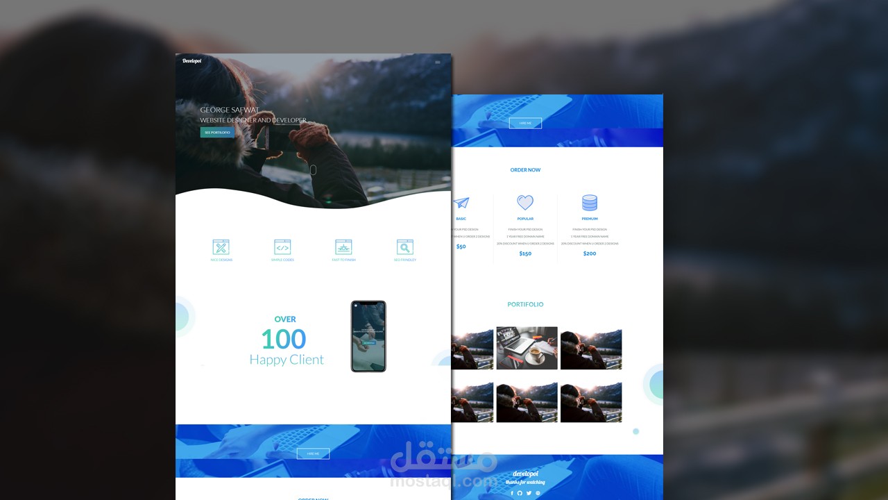 ui ux  for portfolio page for senior software developer
