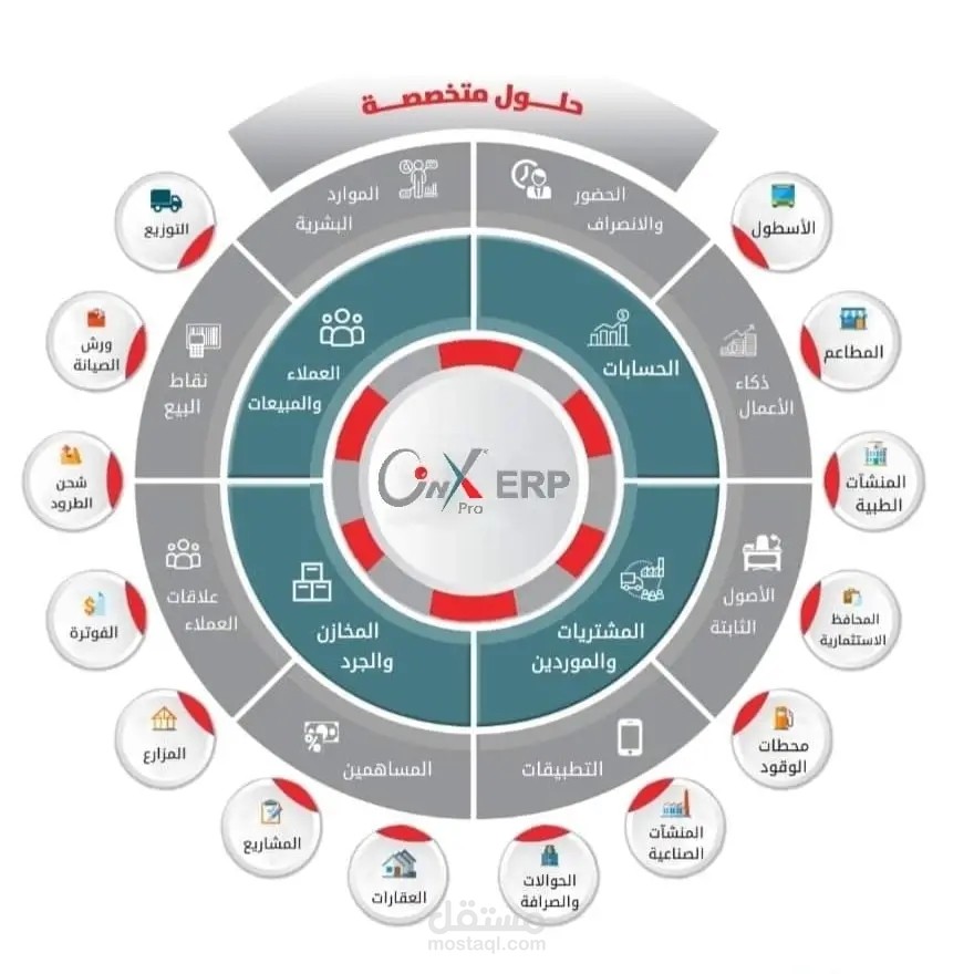 خبرة في إدارة وتطبيق أنظمة ERP (مثل ONYX Pro)"