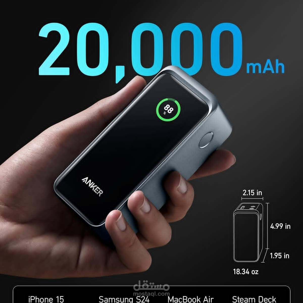 وصف منتج تسويقي ـ بور بانك 20000mAh