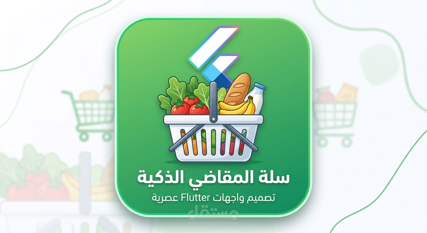 تصميم وتطوير واجهة متجر المقاضي والطلب الذكي (Flutter UI/UX) متكامل وعصري