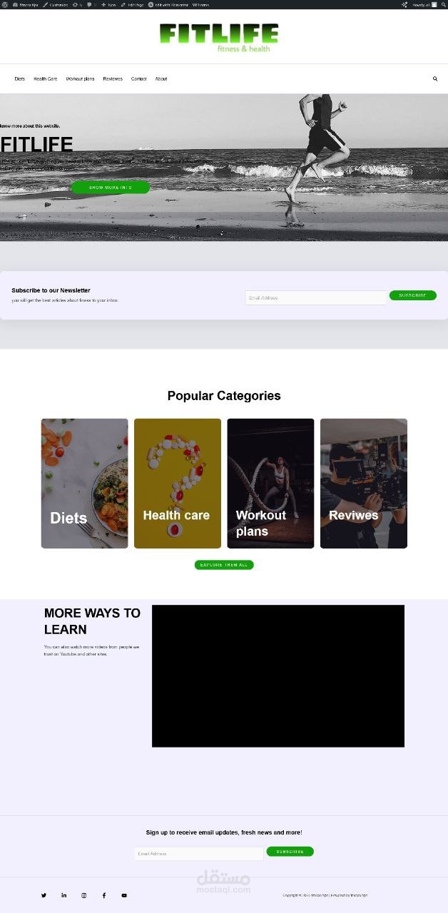مدونة لياقة بدنية على WordPress