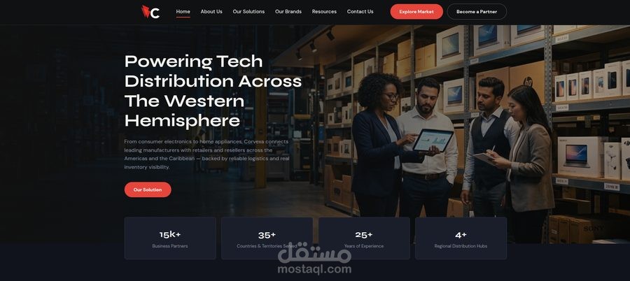 موقع شركة توزيع احترافي — تصميم وبرمجة قالب WordPress مخصص بالكامل