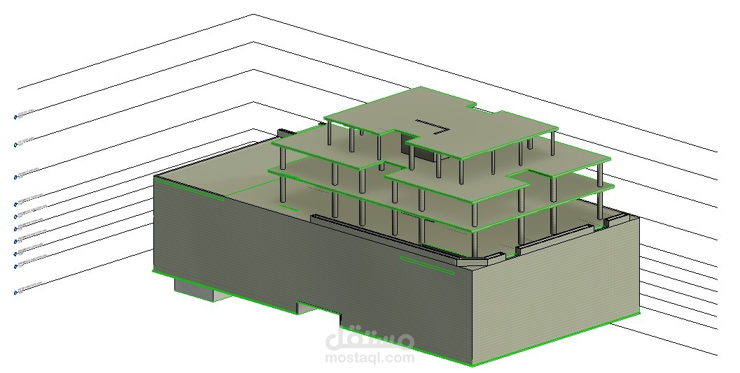 تم في هذا المشروع إعداد نموذج معلومات بناء (BIM Model) إنشائي متكامل لفيلا سكنية، محاكاةً للواقع بدقة عالية باستخدام برنامج Autodesk Revit.