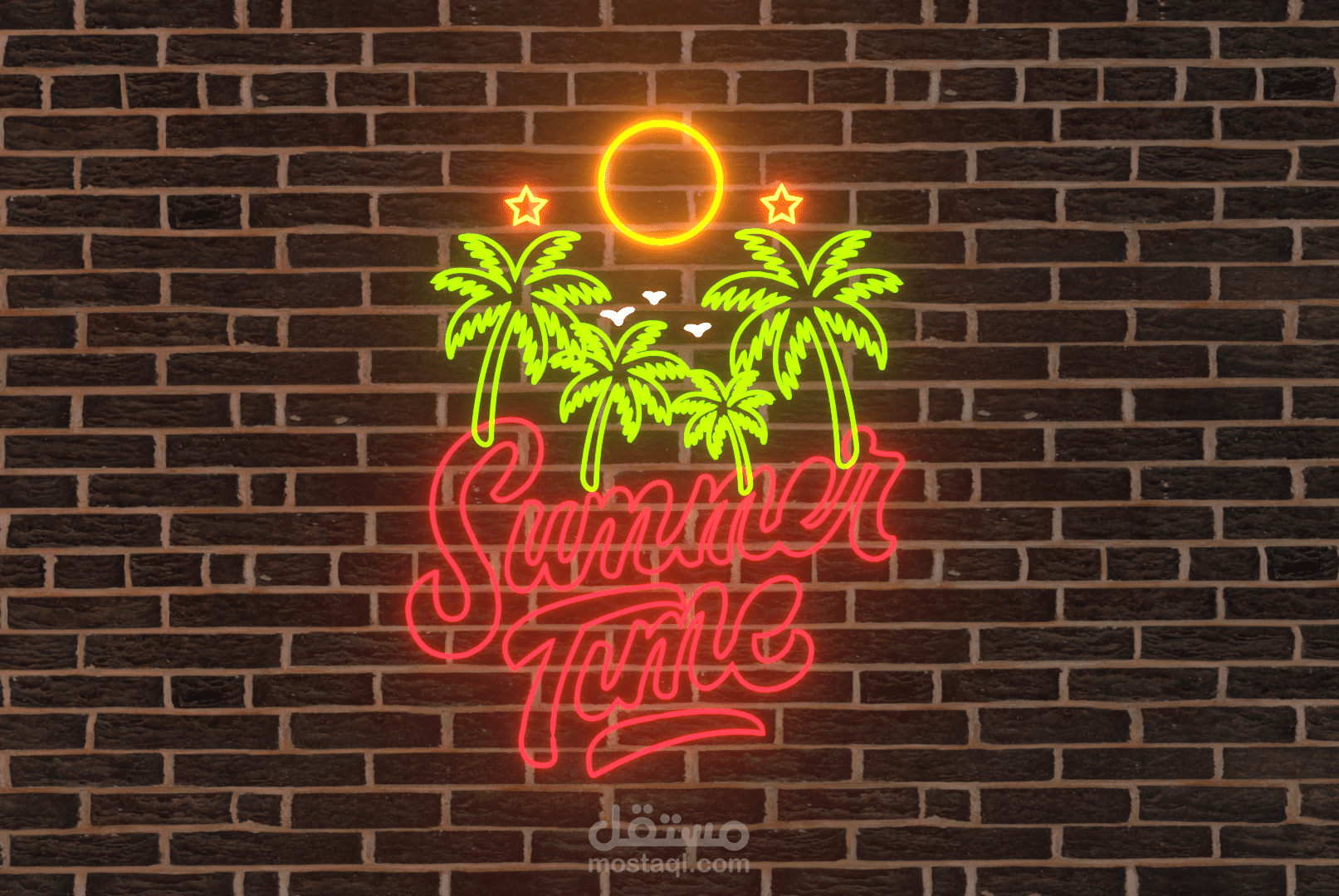 3D Neon Logo Design