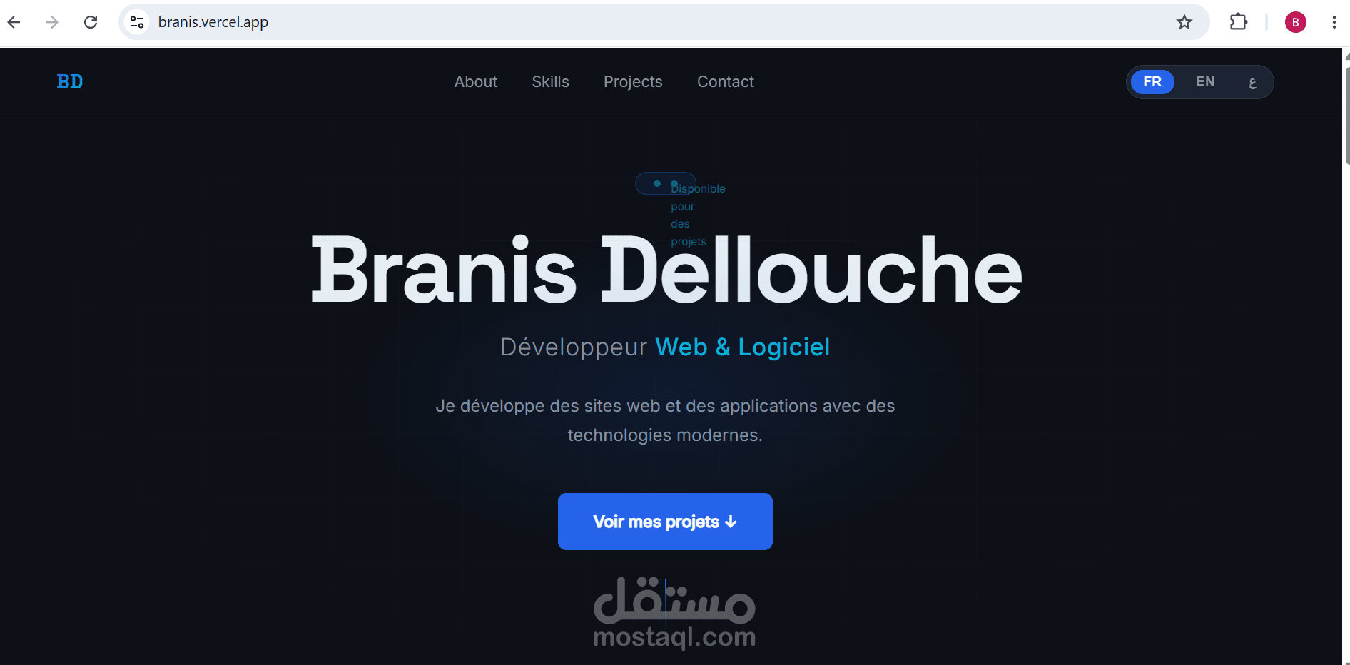 موقع Portfolio احترافي بتصميم حديث ومتجاوب