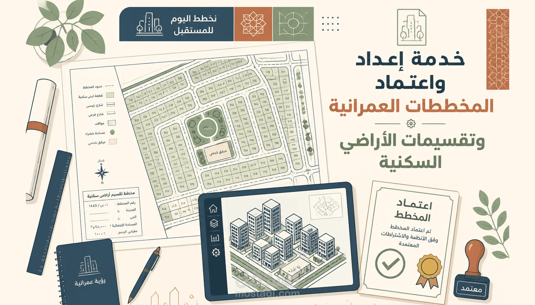 مخططات تقسيمات الأراضي السكنية والحكومية