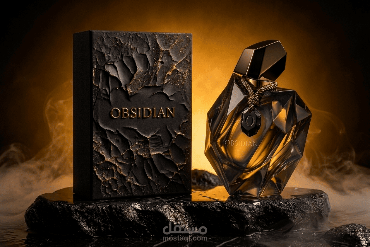 OBSIDIAN — تصميم الهوية البصرية والتغليف الفاخر | Visual Identity & Luxury Packaging Design