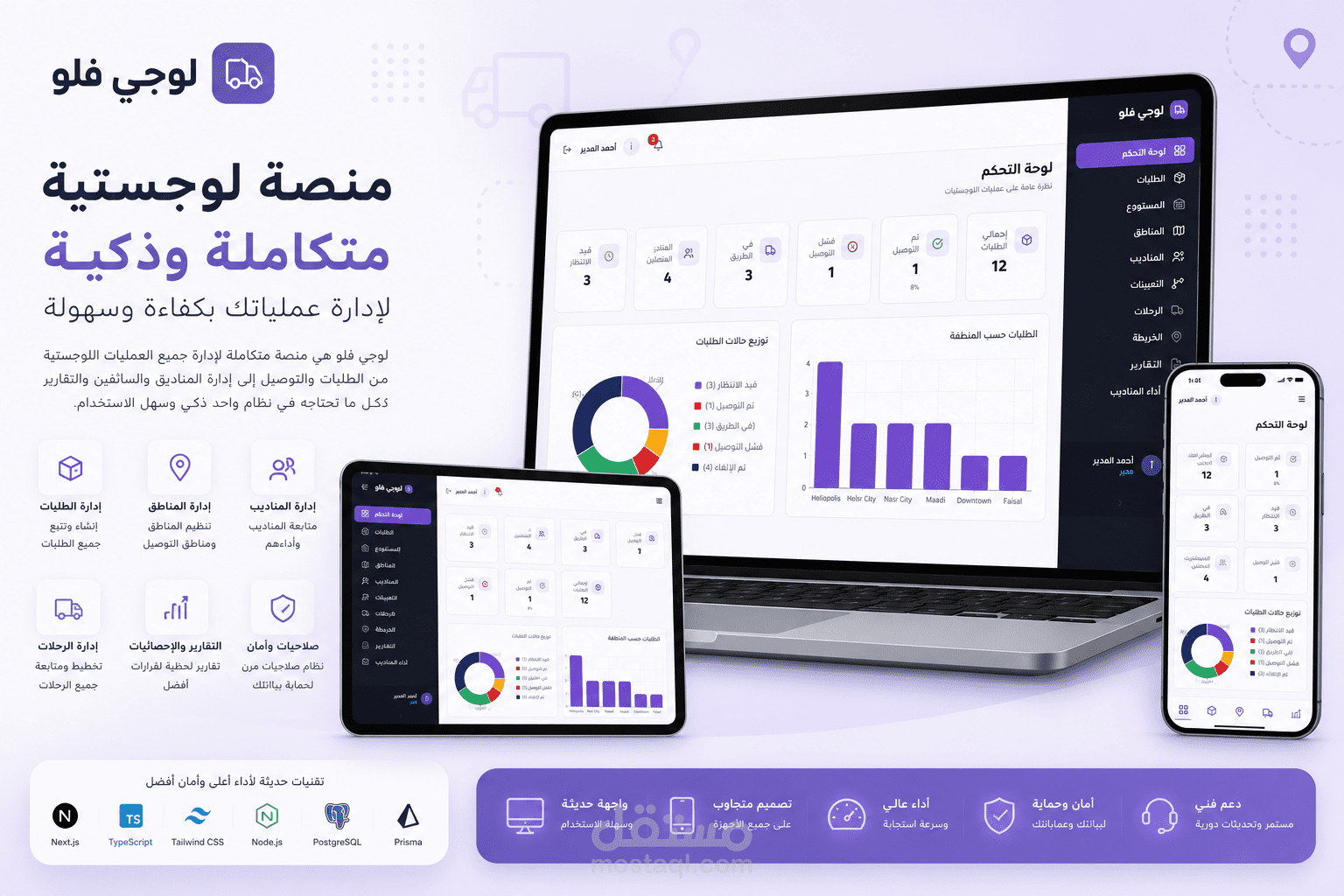 سيستم داخلى لشركه شحن متابعه اوردرات ومناديب "لوجستى"
