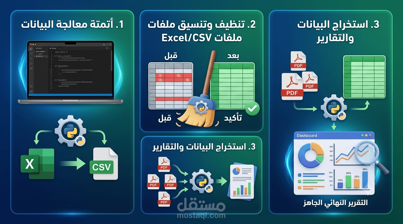 معالجة وتنظيف ملفات Excel وCSV باستخدام Python