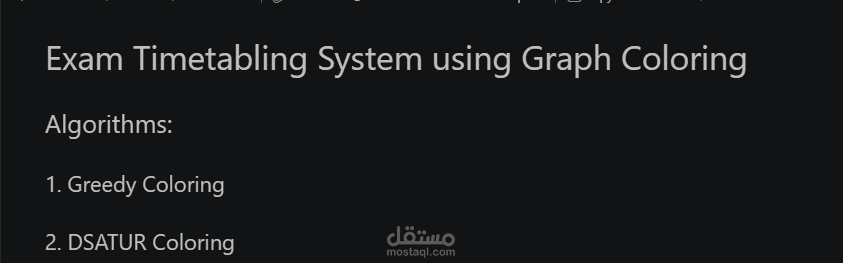 exam Timetabling System using Graph Coloring Algorithms