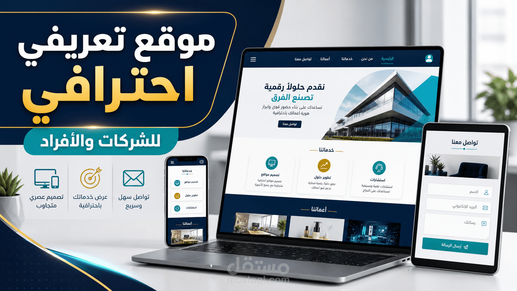 تصميم وتطوير موقع تعريفي احترافي للشركات والأفراد