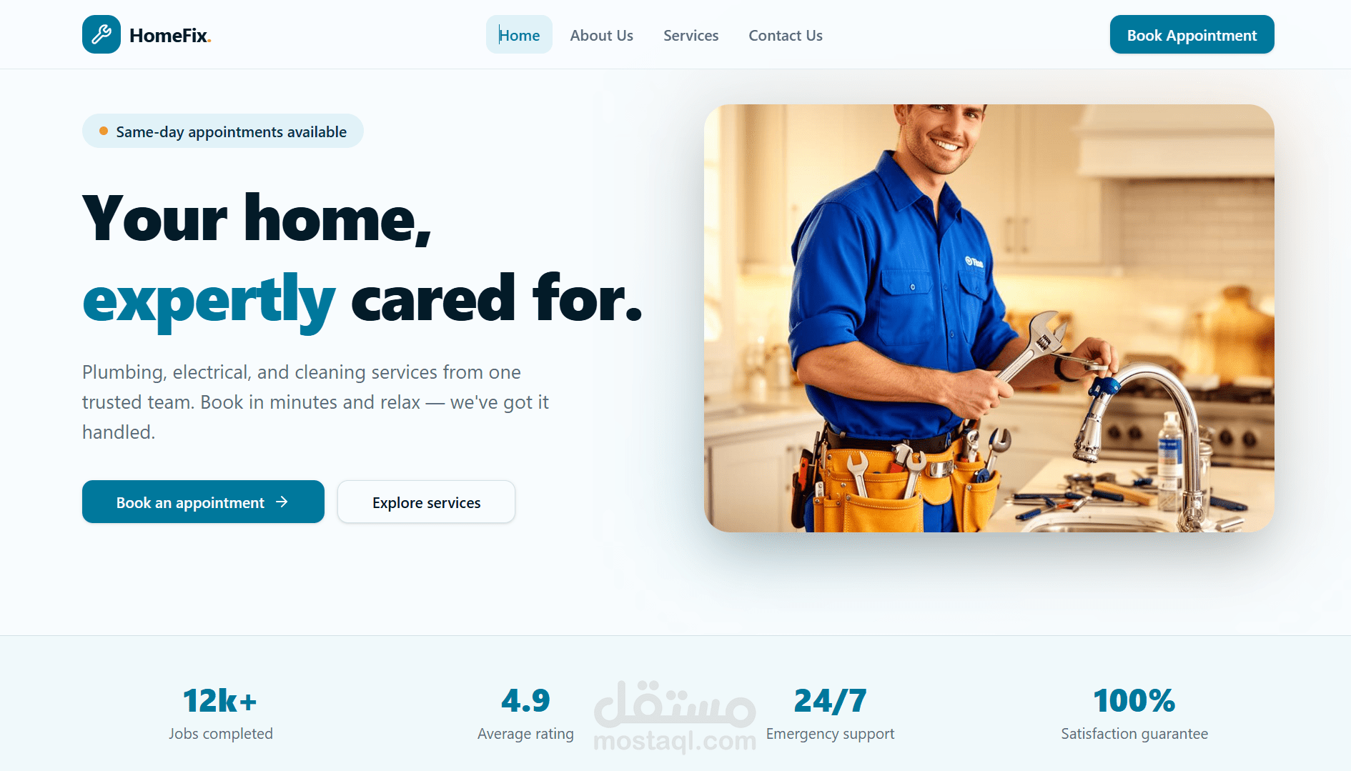 HomeFix: Premium Home Services Website & Booking Platform