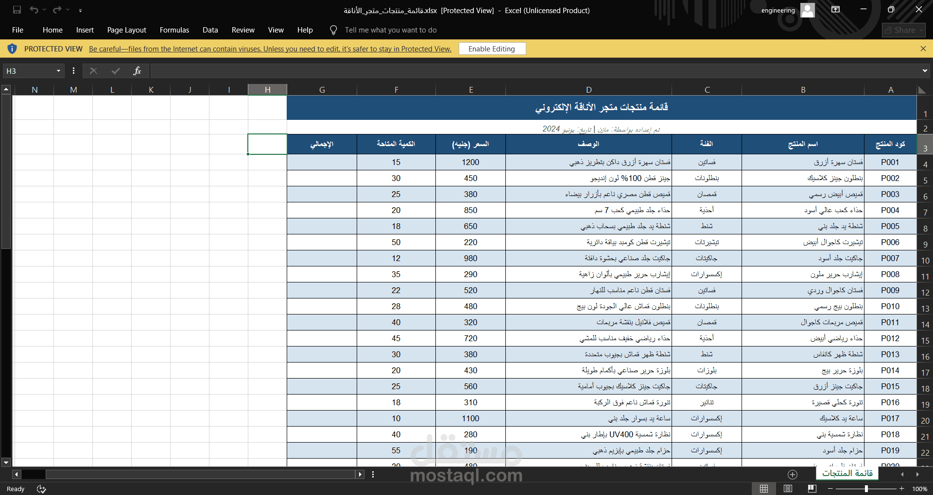 Retail Store Product Catalog