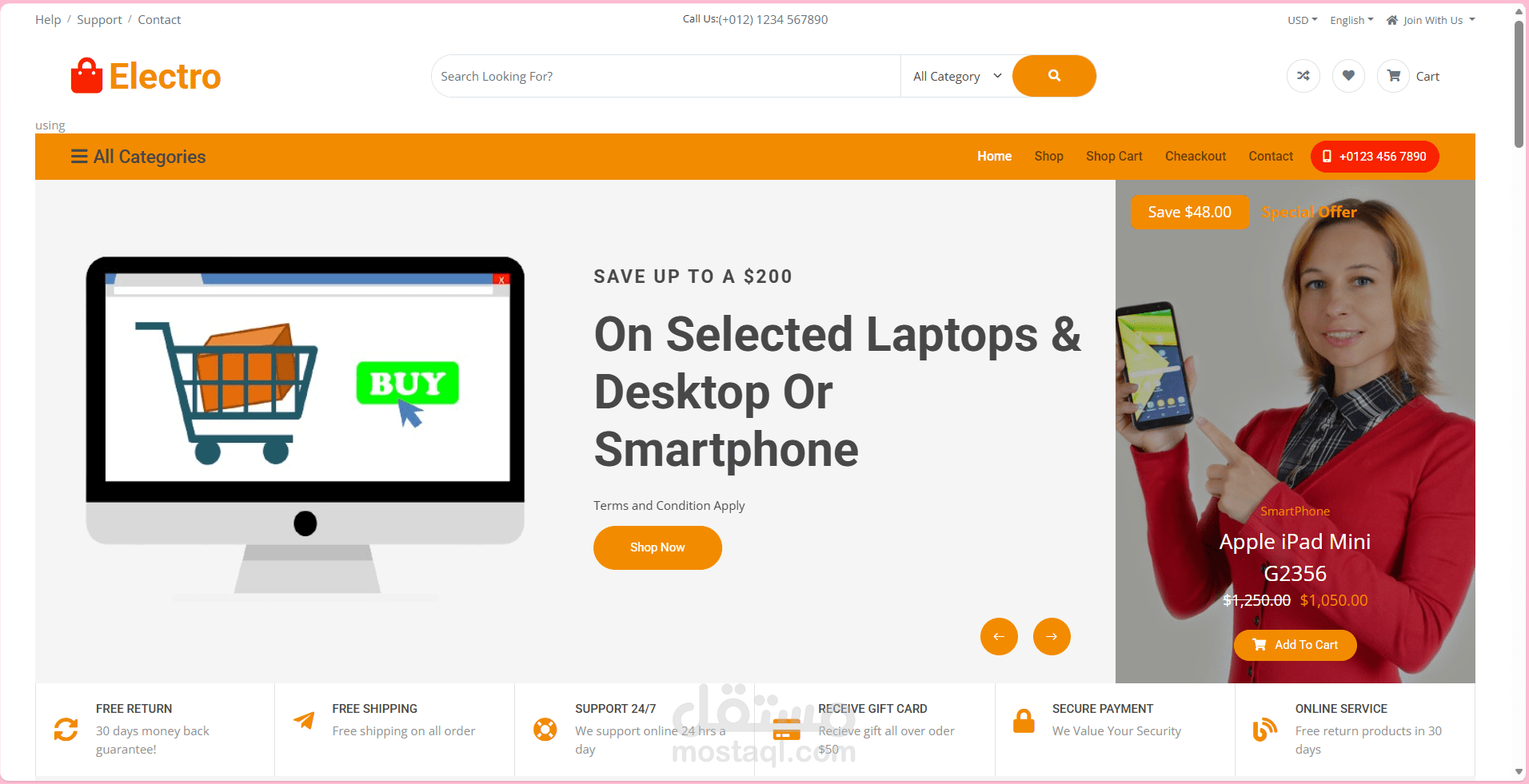 Electro - منصة تجارة إلكترونية متكاملة (E-Commerce Website + Admin Dashboard)