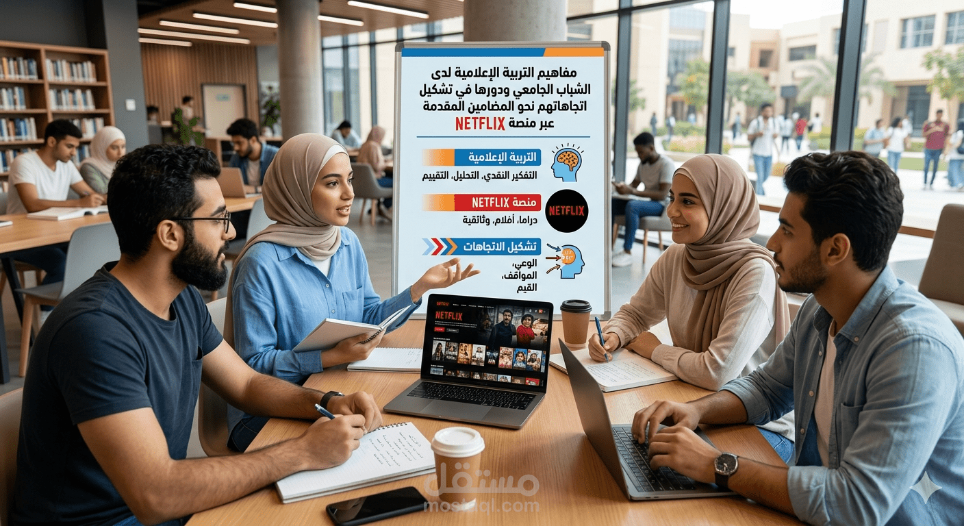 مفاهيم التربية الإعلامية لدى الشباب الجامعي ودورها في تشكيل اتجاهاتهم نحو المضامين المقدمة عبر منصة Netflix