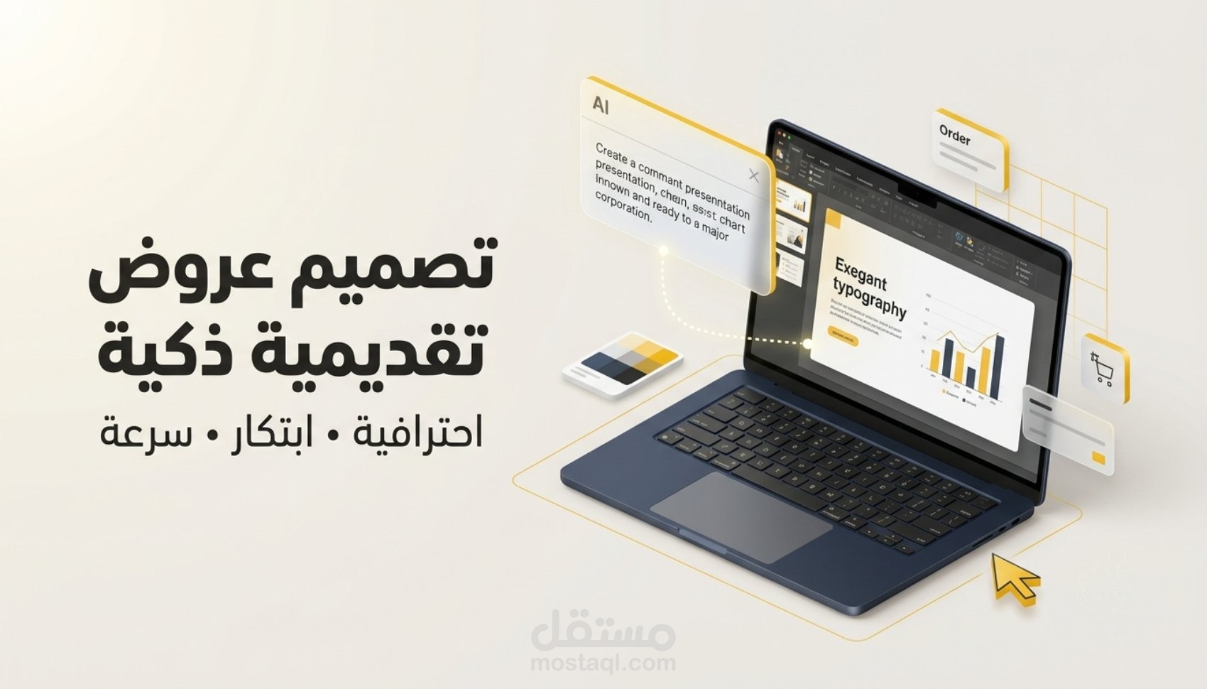 تصميم عرض تقديمي بالذكاء الإصطناعي