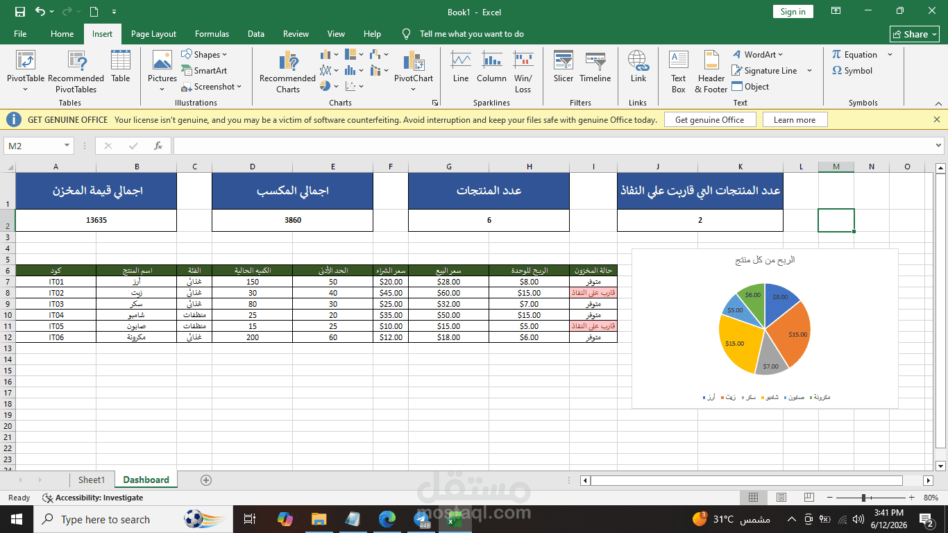 نظام إدارة مخزون لمحل تجاري