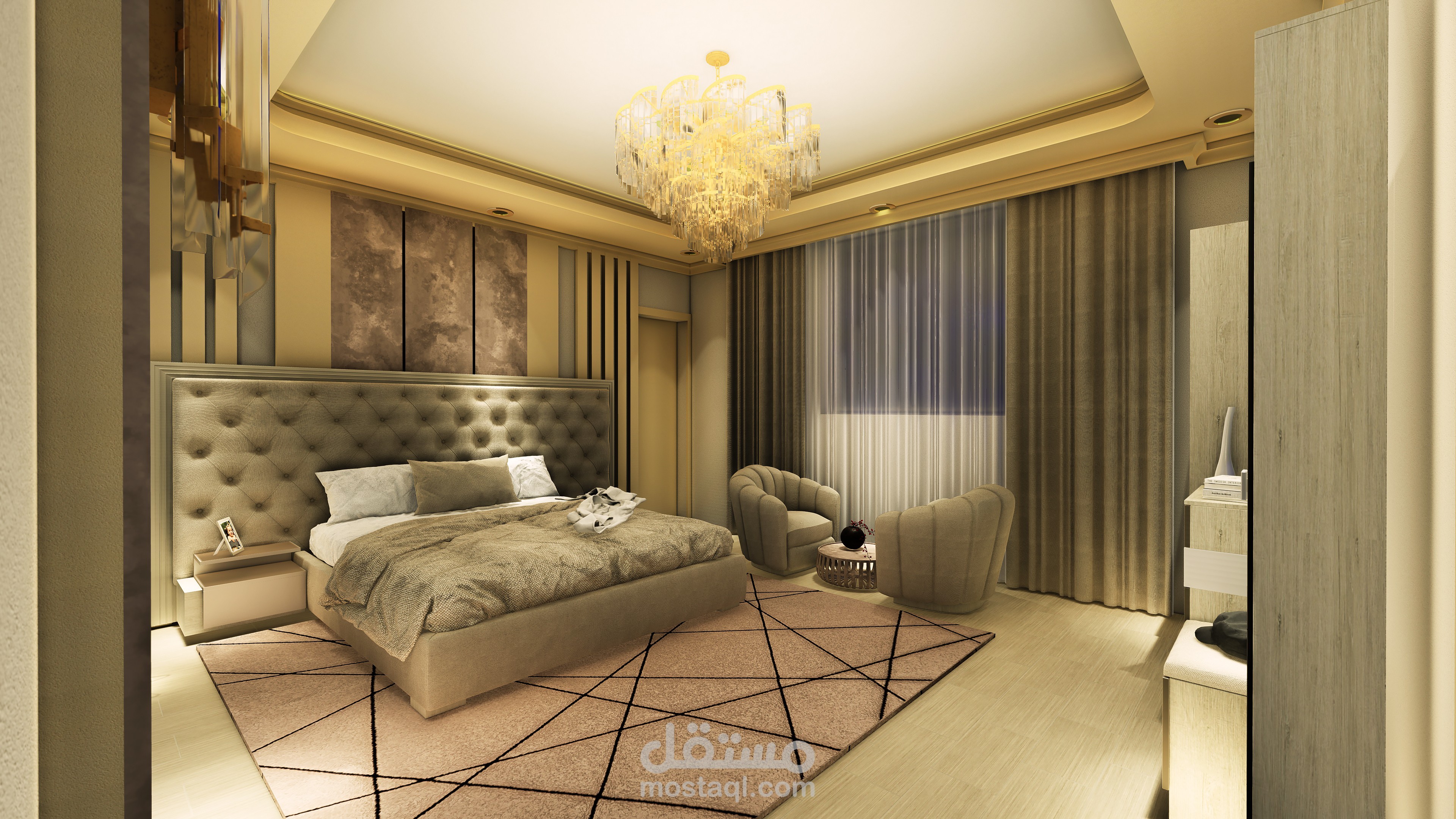 تصميم داخلي لـ   غرفة نوم
