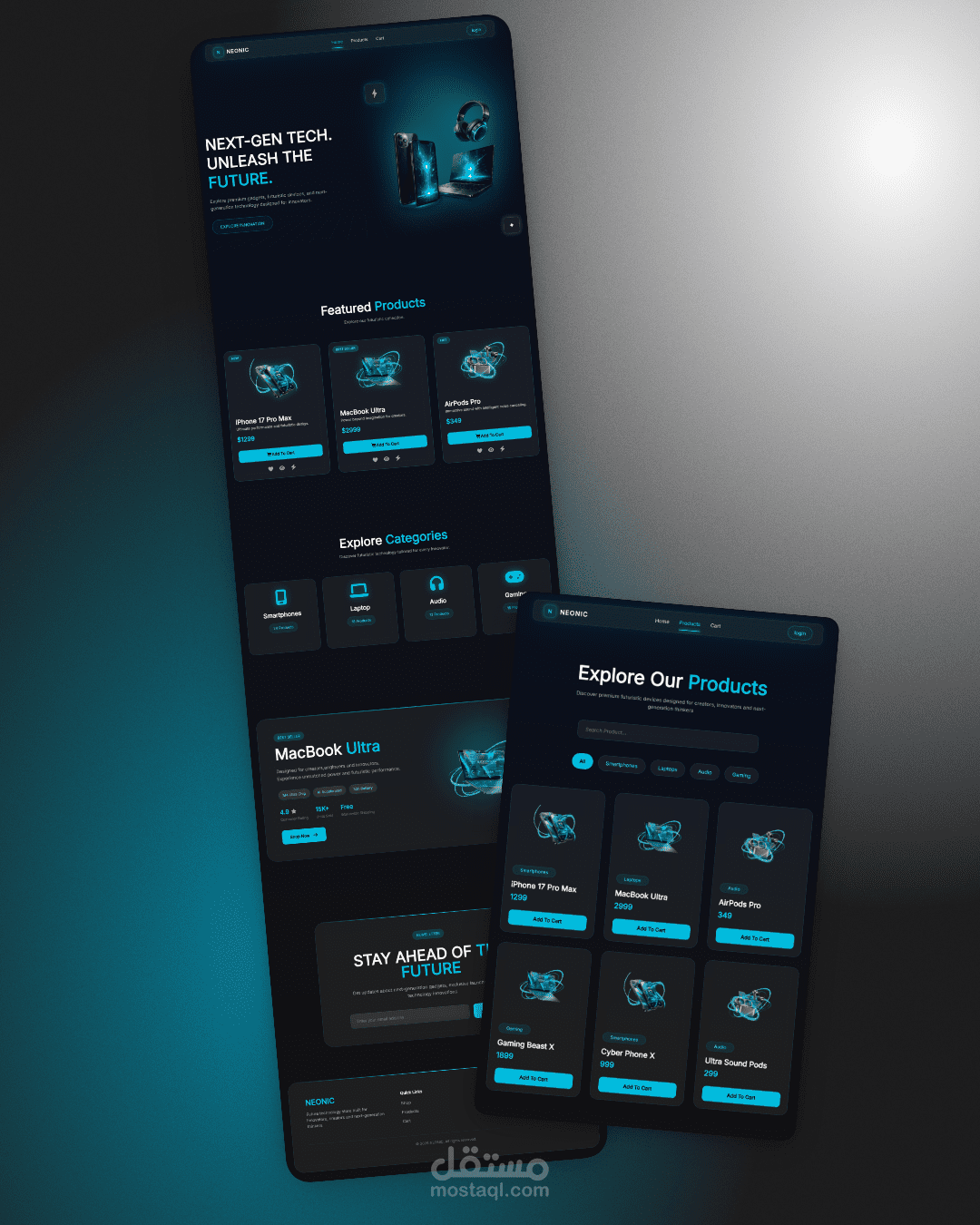 NEONIC-e-commerce website