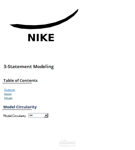 Nike Financial model