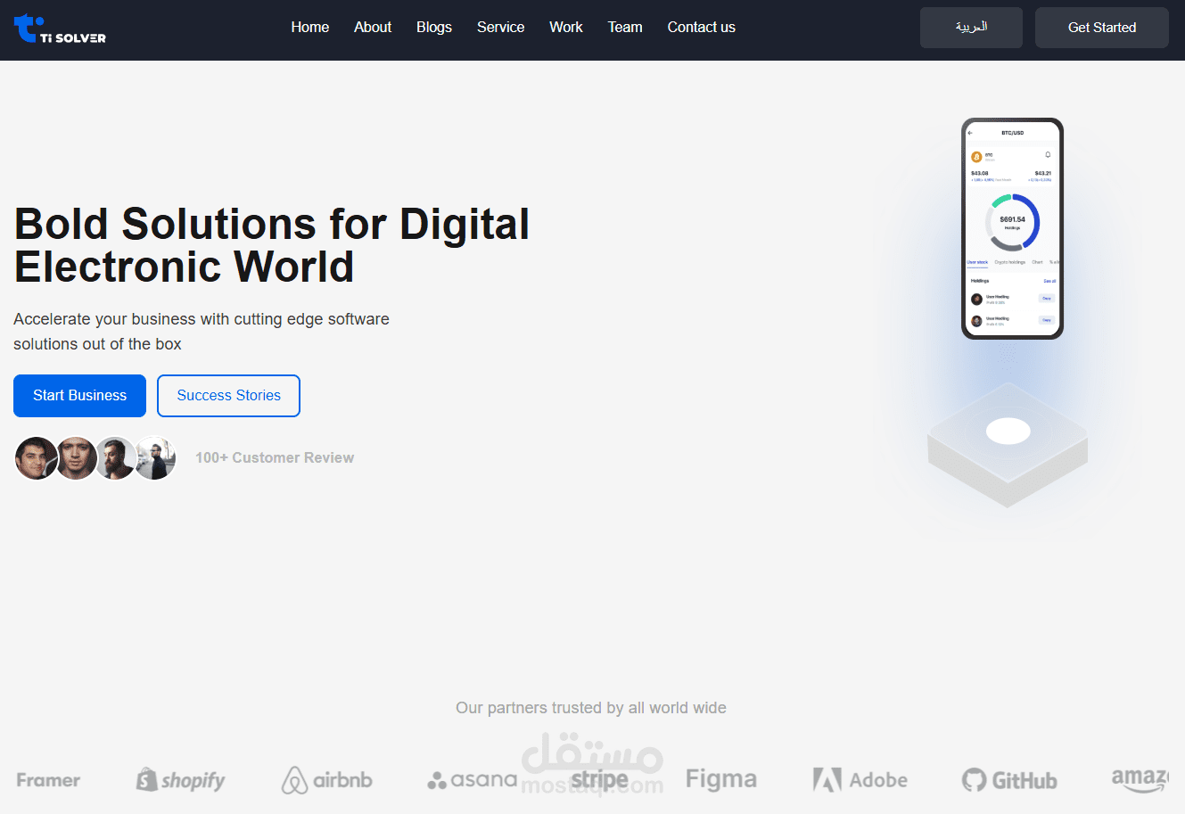 موقع شركة tisolver - Next.js & GraphQL
