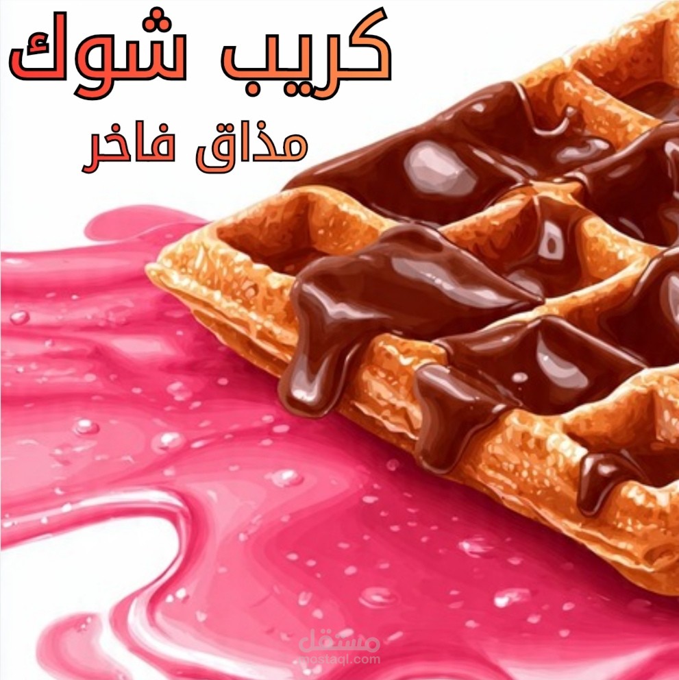 لوجو كريب شوك - مذاق فاخر | أيقونة وافل وشوكولا