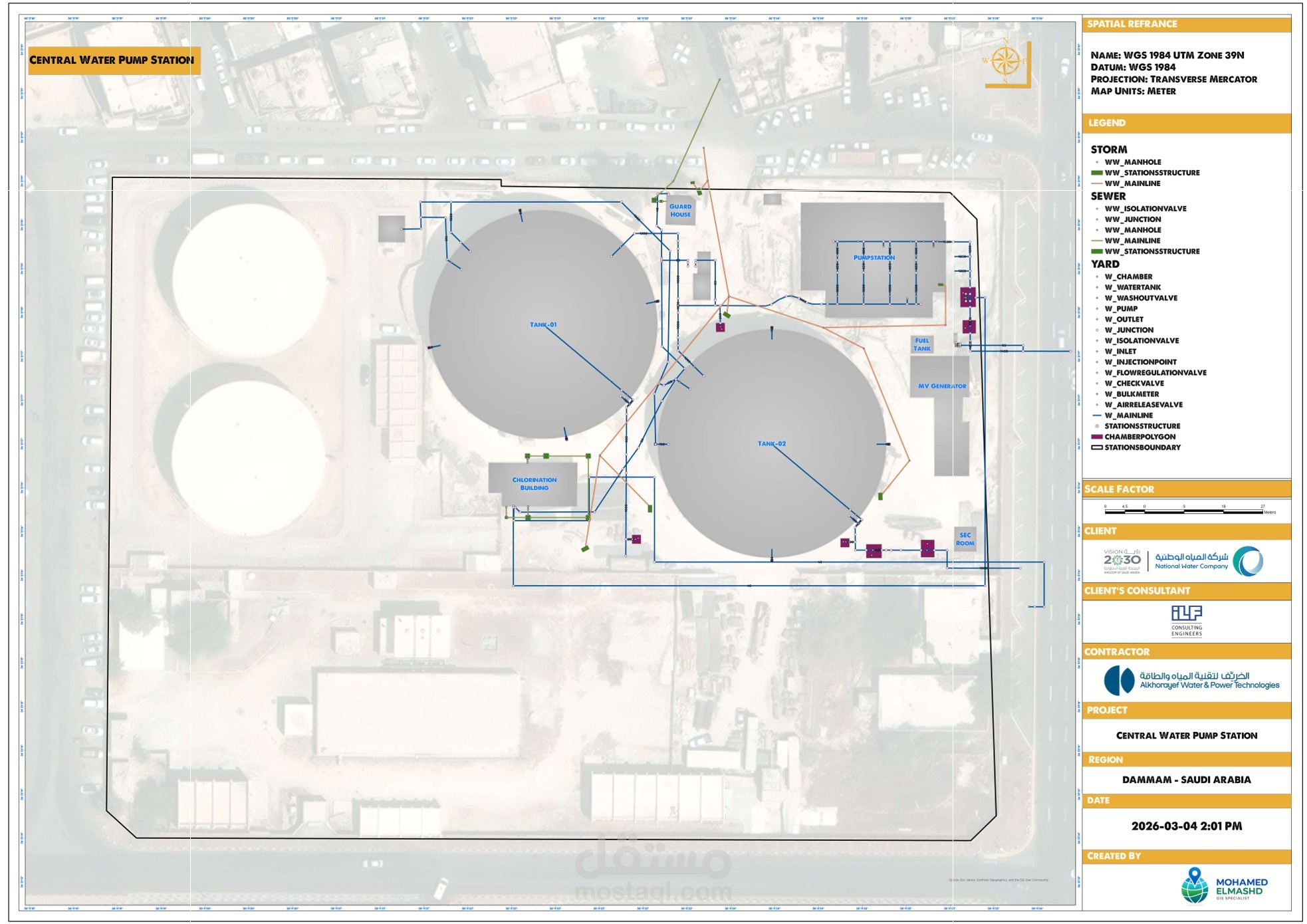 Central Water Pump Station project in Dammam, Saudi Arabia