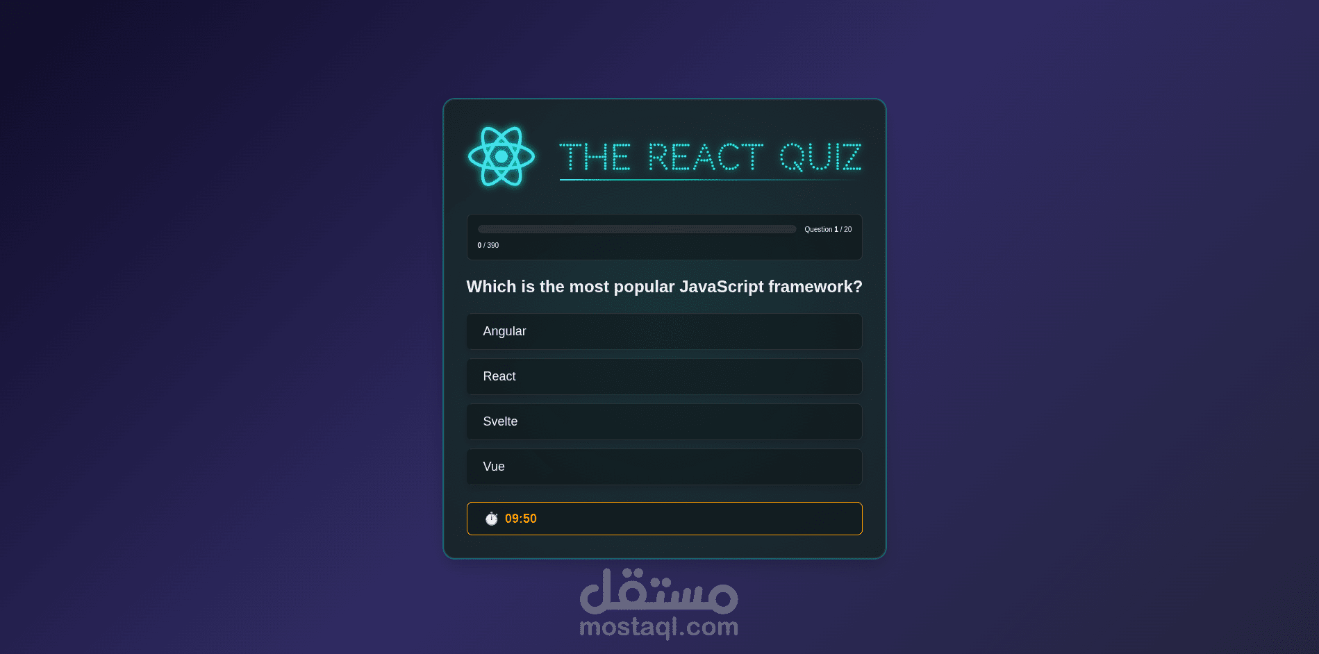 React Quiz – موقع اختبارات تفاعلي مبني بـ React و Redux