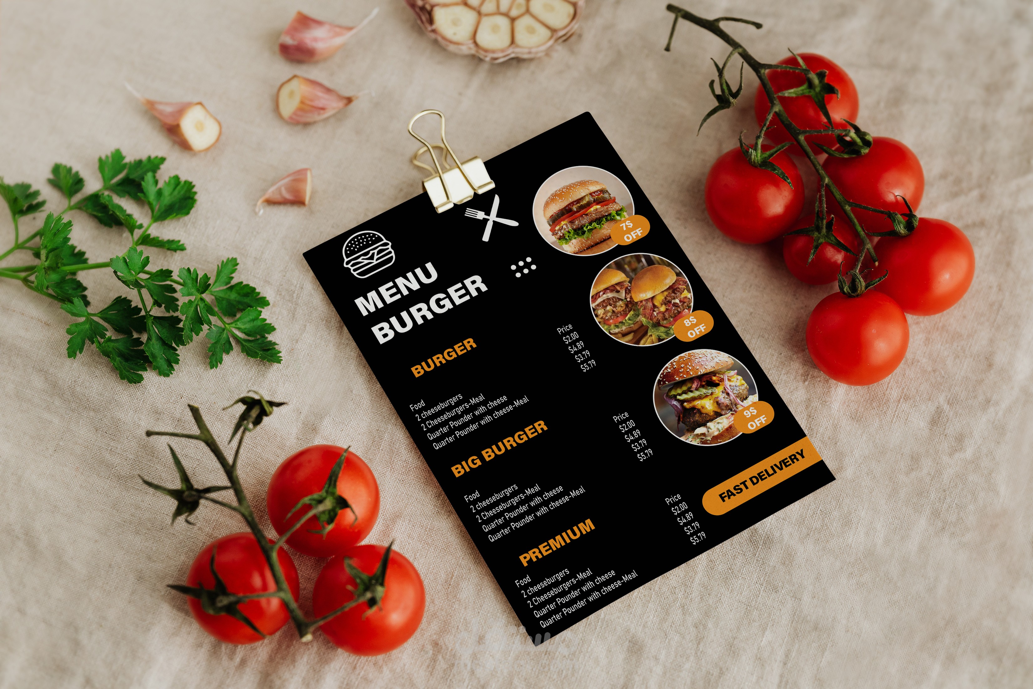 تصميم منيو مطعم احترافى