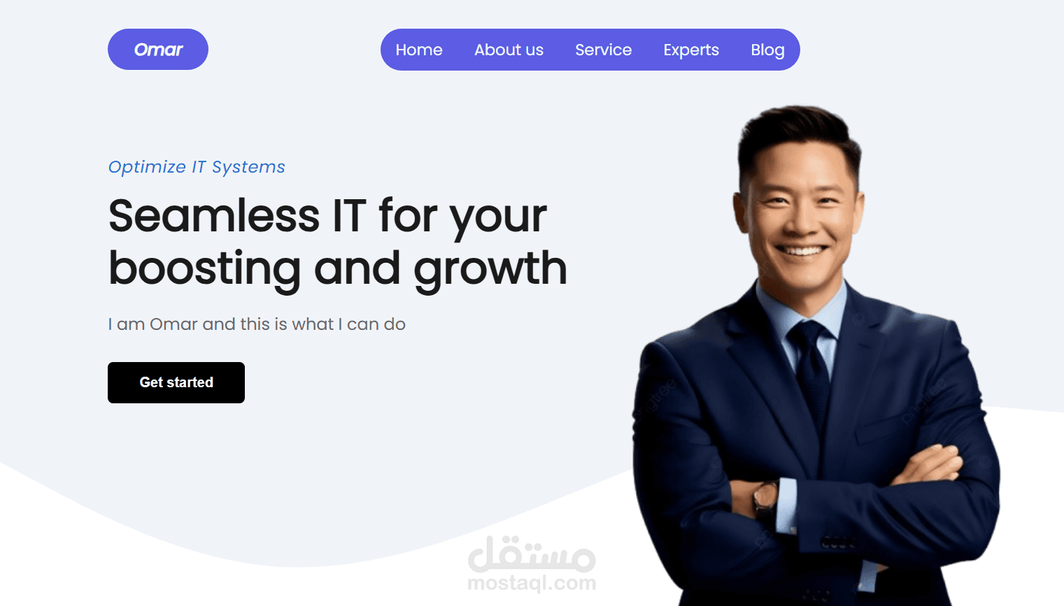 تطوير واجهة مستخدم تفاعلية ومتجاوبة لشركة خدمات تقنية