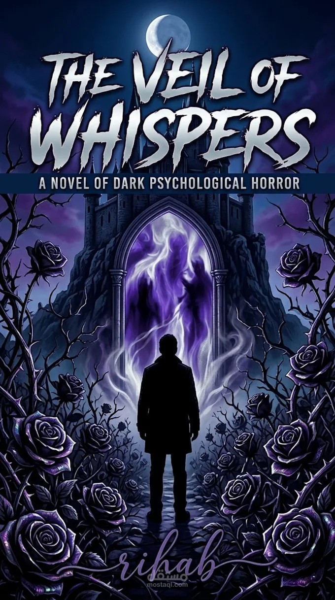 THE VEIL OF WHISPERS: غلاف رواية رعب نفسي