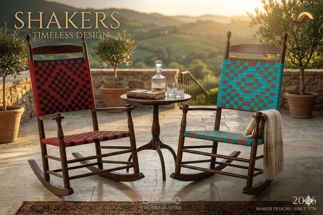 تصميم وتصنيع أثاث حرفي بنمط الـ Shakers وتنفيذ ديكورات خشبية داخلية - Safoon Land