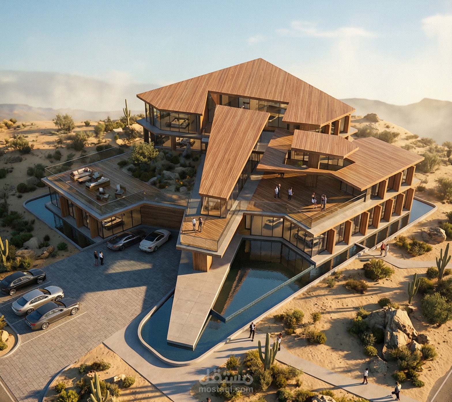 تصميم معماري معاصر ومتقدم: مجمع سكني متكامل مع دراسة الموقع العام (Concept & 3D Visualization)