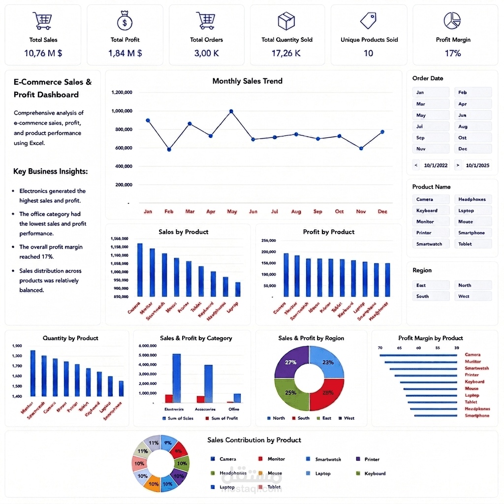 E-Commerce Sales & Profit Analysis Dashboard