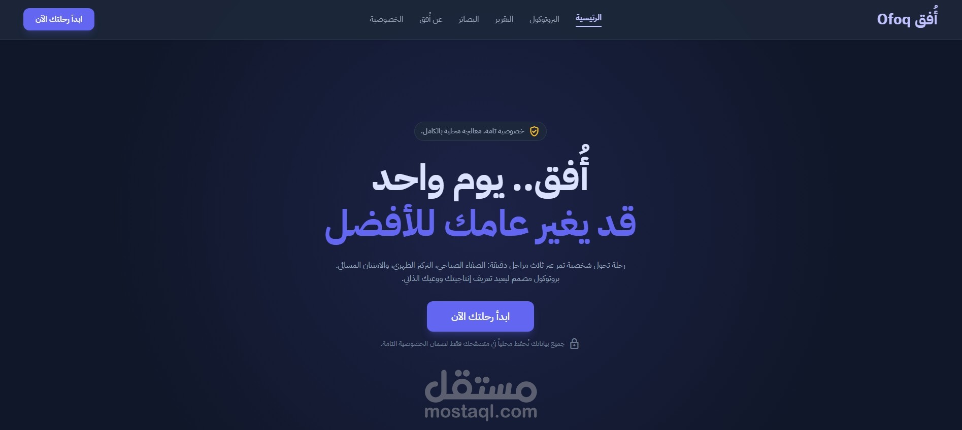 منصة أُفق Ofoq - يوم واحد قد يغير عامك للأفضل