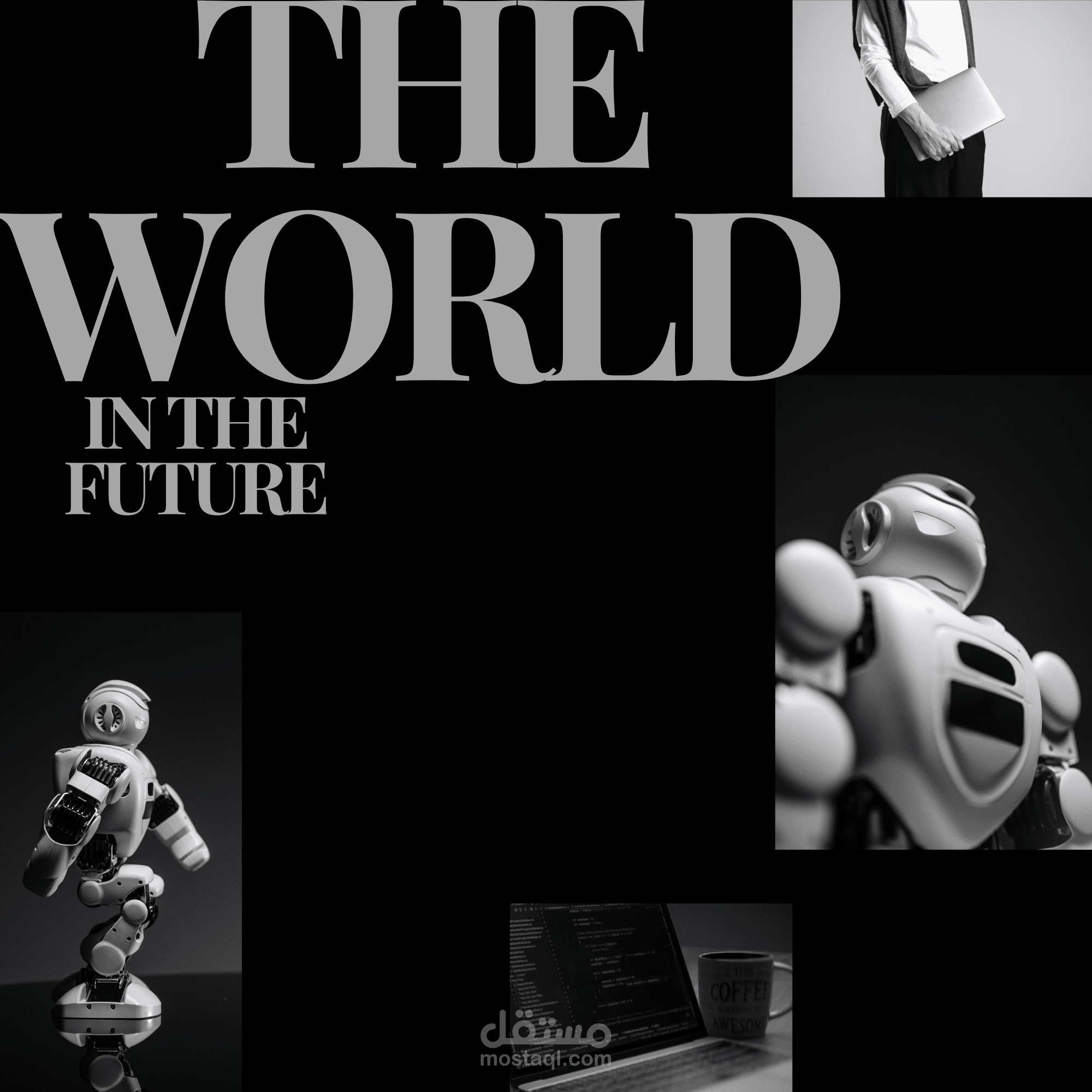 تصميم بوستر مفهومي إبداعي (The World In The Future)